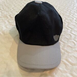 Build-A-Bear Workshop Hat For Bear Baseball Cap Ear Holes Small Gray Black Logo